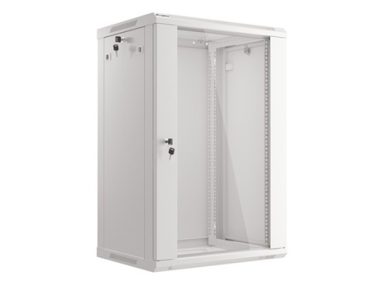 19" RACKOVÁ SKŘÍŇ PRO MONTÁŽ NA STĚNU 18U/600X450 (FLAT PACK) ŠEDÁ LANBERG V2