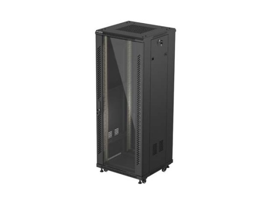 19" VOLNĚ STOJÍCÍ RACKOVÁ SKŘÍŇ 32U/600X600 (FLAT PACK) S PROSKLENÝMI DVEŘMI ČERNÁ LANBERG