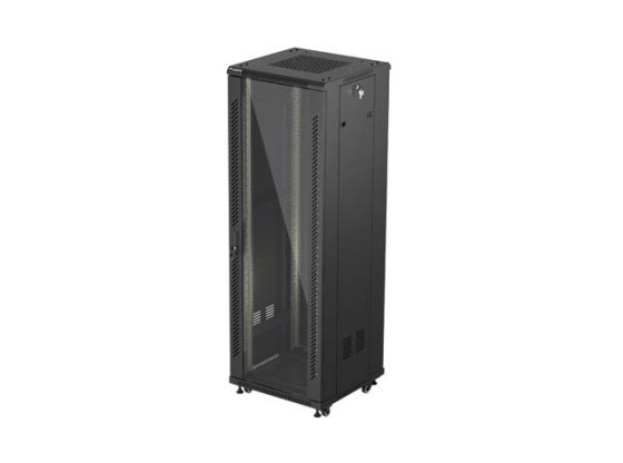 19" VOLNĚ STOJÍCÍ RACKOVÁ SKŘÍŇ 37U/600X600 (FLAT PACK) S PROSKLENÝMI DVEŘMI ČERNÁ LANBERG