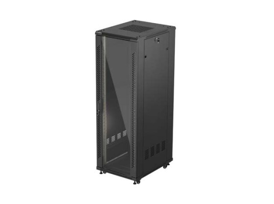 RACKOVÁ SKŘÍŇ 19" VOLNĚ STOJÍCÍ 37U/600X800 (FLAT PACK) S PROSKLENÝMI DVEŘMI ČERNÁ LANBERG