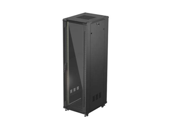 19" VOLNĚ STOJÍCÍ RACKOVÁ SKŘÍŇ 42U/600X800 (FLAT PACK) S PROSKLENÝMI DVEŘMI ČERNÁ LANBERG