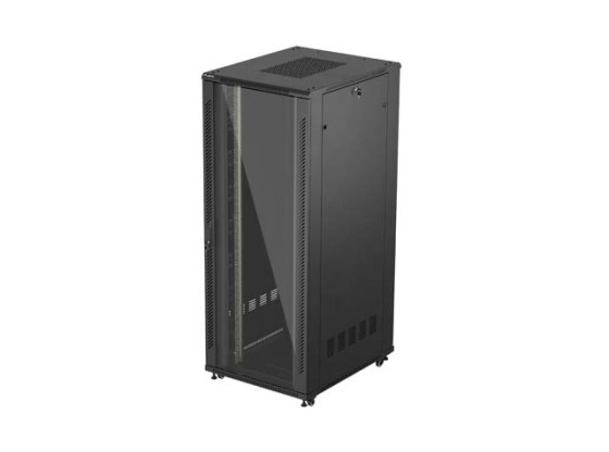 19" VOLNĚ STOJÍCÍ RACKOVÁ SKŘÍŇ 42U/800X1000 (FLAT PACK) S PROSKLENÝMI DVEŘMI ČERNÁ LANBERG
