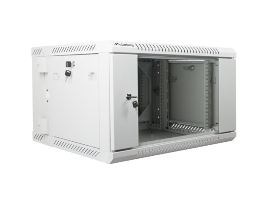 RACKOVÁ SKŘÍŇ 19" DVOUDÍLNÁ NÁSTĚNNÁ 6U/600X600 (FLAT PACK) ŠEDÁ LANBERG