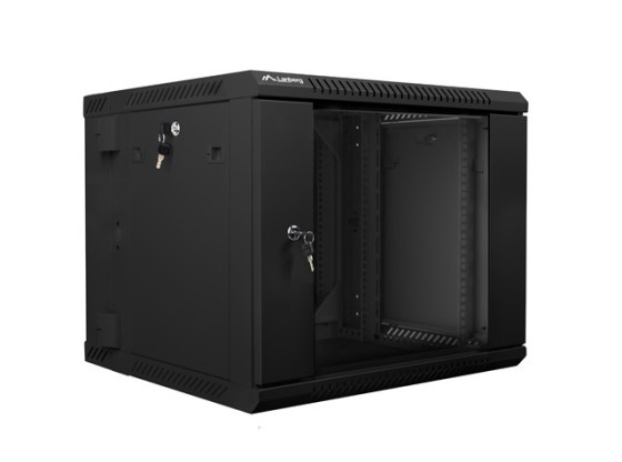RACKOVÁ SKŘÍŇ 19" DVOUDÍLNÁ NÁSTĚNNÁ 9U/600X600 (FLAT PACK) ČERNÁ LANBERG