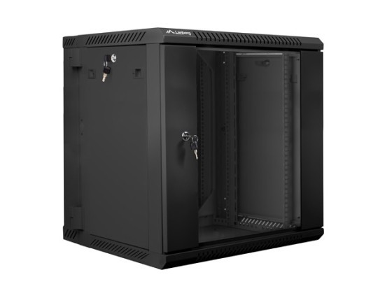 RACKOVÁ SKŘÍŇ 19" DVOUDÍLNÁ NÁSTĚNNÁ 12U/600X600 (FLAT PACK) ČERNÁ LANBERG
