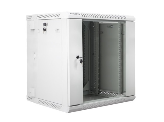 RACKOVÁ SKŘÍŇ 19" DVOUDÍLNÁ NÁSTĚNNÁ 12U/600X600 (FLAT PACK) ŠEDÁ LANBERG
