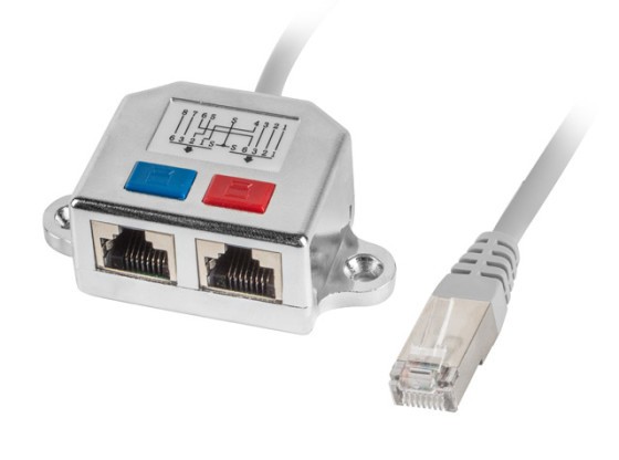 RJ45-&gt;2X RJ45 LAN SPLITTER ADAPTÉR FTP KABEL 15CM LANBERG