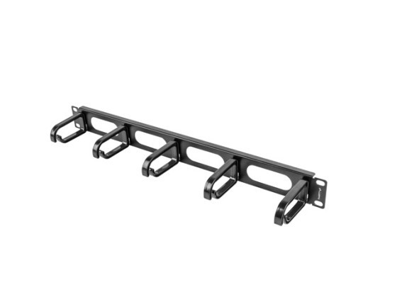 19" PANEL PRO SPRÁVU KABELŮ 5 KROUŽKŮ - TYP B 1U ČERNÝ LANBERG