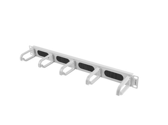 19" PANEL S KARTÁČEM PRO VEDENÍ KABELŮ 5 KROUŽKŮ TYP B 1U ŠEDÝ LANBERG
