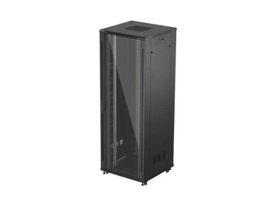 INSTALAČNÍ SKŘÍŇ DO RACKU 19" 47U 800X800 ČERNÉ SKLENĚNÉ DVEŘE LANBERG (PLOCHÉ BALENÍ)