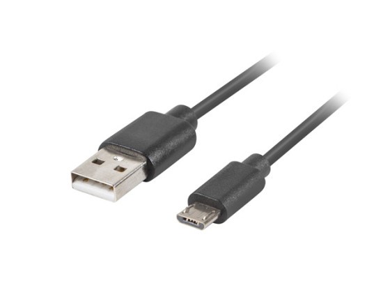 KABEL USB MICRO(M)-&gt;USB-A(M) 2.0 3M ČERNÝ QC 3.0 LANBERG