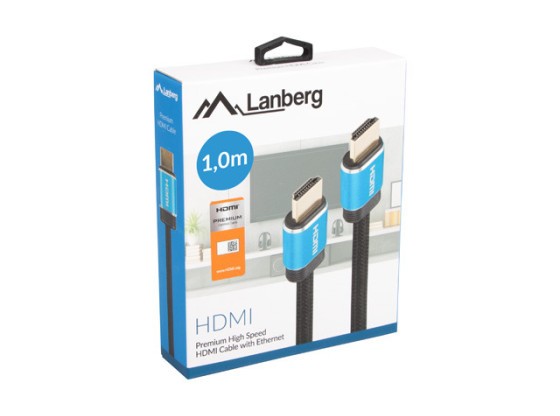 HDMI M/M V2.0 KABEL 1M CU BLACK BOX PREMIUM CERTIFIKÁT LANBERG