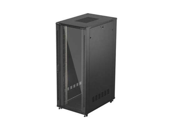 INSTALAČNÍ SKŘÍŇ DO RACKU 19" 42U 800X1200 ČERNÉ SKLENĚNÉ DVEŘE LANBERG (PLOCHÉ BALENÍ)
