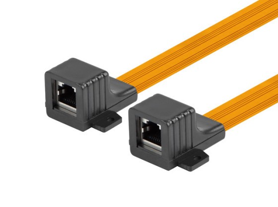 RJ45 ŘADOVÁ SPOJKA TENKÝ KABEL S OKÉNKEM 17CM LANBERG