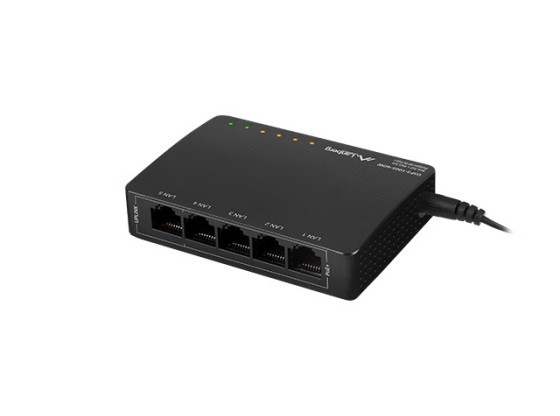 SWITCH LANBERG DSP3-1005-60W 5X 1GB POE+ (4 PORTY POE 30W/PORT MAX. 60W) UNMANAGED DESKTOP