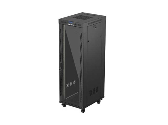 19" VOLNĚ STOJÍCÍ RACKOVÁ SKŘÍŇ 37U/600X800 (FLAT PACK) S PROSKLENÝMI DVEŘMI LCD ČERNÁ LANBERG V2