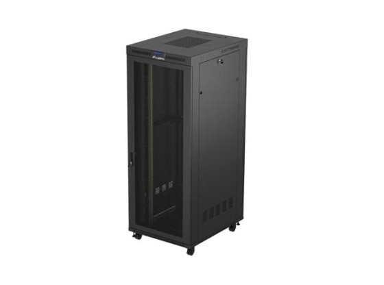 19" VOLNĚ STOJÍCÍ RACKOVÁ SKŘÍŇ 42U/800X1000 (FLAT PACK) SE SÍŤOVÝMI DVEŘMI LCD ČERNÁ LANBERG V2