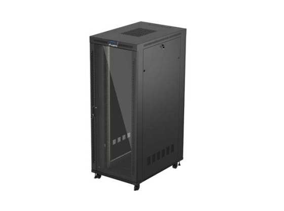 19" VOLNĚ STOJÍCÍ RACKOVÁ SKŘÍŇ 42U/800X1200 (FLAT PACK) S PROSKLENÝMI DVEŘMI LCD ČERNÁ LANBERG V2