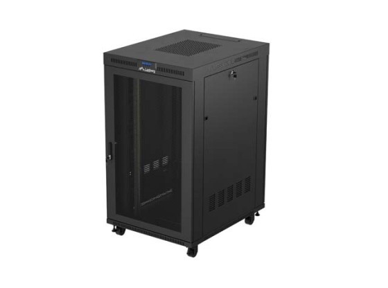 INSTALAČNÍ STOJAN 19" 27U 800X1000 ČERNÝ LCD S PERFOROVANÝMI DVEŘMI LANBERG (FLAT PACK) V2