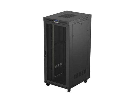 RACKOVÁ SKŘÍŇ 19" VOLNĚ STOJÍCÍ 37U/800X1000 (FLAT PACK) ČERNÁ S PROSKLENÝMI DVEŘMI LCD LANBERG V2