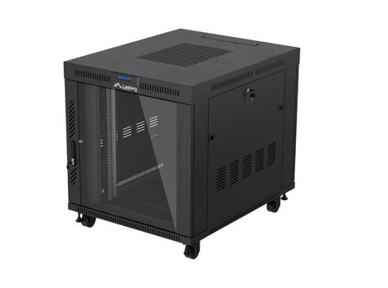 19" VOLNĚ STOJÍCÍ RACKOVÁ SKŘÍŇ 15U/800X1000 (FLAT PACK) S PROSKLENÝMI DVEŘMI LCD ČERNÁ LANBERG V2