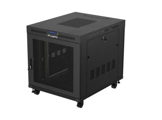 RACKOVÁ SKŘÍŇ 19" VOLNĚ STOJÍCÍ 15U/800X1000 (FLAT PACK) ČERNÁ S PROSKLENÝMI DVEŘMI LCD LANBERG V2