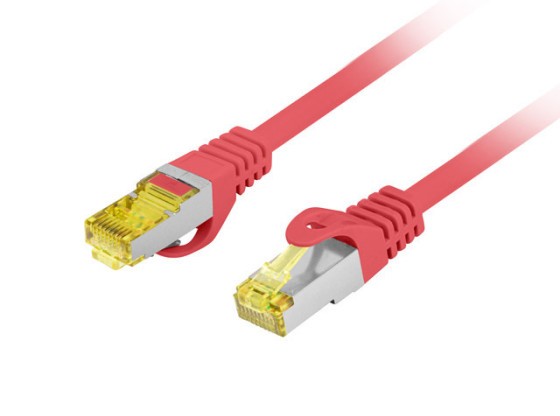 PATCHCORD CAT.6A S/FTP LSZH CU 0.25M ČERVENÝ FLUKE PASS LANBERG