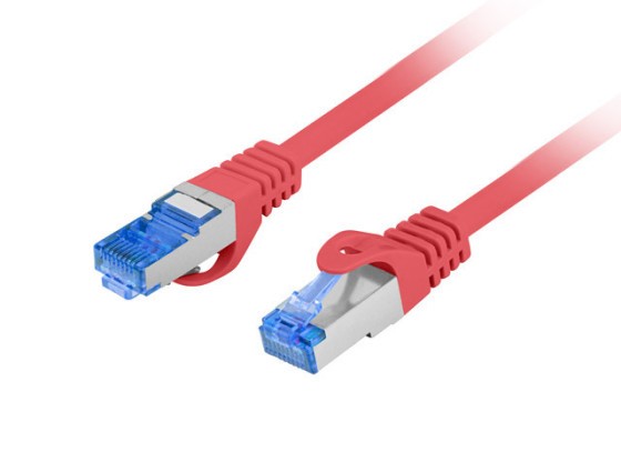 PATCHCORD CAT.6A S/FTP LSZH CCA 0.25M ČERVENÝ FLUKE PASS LANBERG