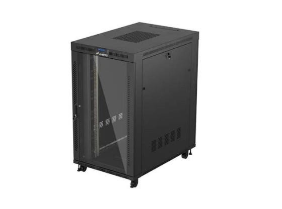19" VOLNĚ STOJÍCÍ RACKOVÁ SKŘÍŇ 27U/800X1200 (FLAT PACK) S PROSKLENÝMI DVEŘMI LCD ČERNÁ LANBERG