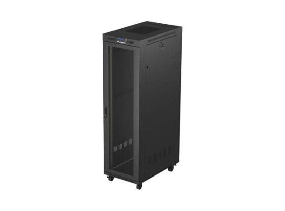 19" VOLNĚ STOJÍCÍ RACKOVÁ SKŘÍŇ 42U/600X1000 (FLAT PACK) SE SÍŤOVÝMI DVEŘMI LCD ČERNÁ LANBERG V2