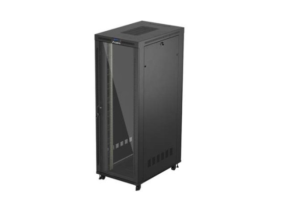 INSTALAČNÍ SKŘÍŇ 19" 47U 800X1200 ČERNÉ SKLENĚNÉ DVEŘE LCD LANBERG (FLAT PACK) V2