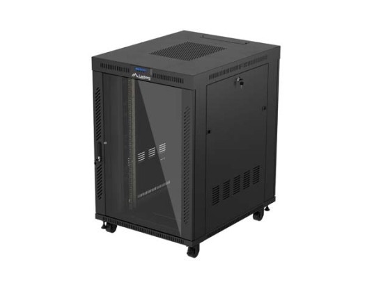 INSTALAČNÍ SKŘÍŇ 19" 22U 800X1000 ČERNÉ SKLENĚNÉ DVEŘE LCD LANBERG (FLAT PACK) V2