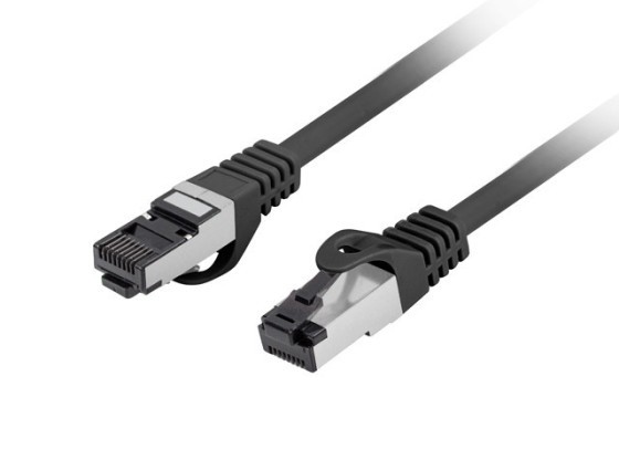 PATCHCORD CAT.8.1 S/FTP LSZH CU 0.25M BLACK FLUKE PASS LANBERG