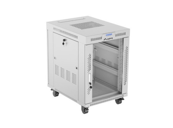 INSTALAČNÍ STOJAN 19" 15U 600X800 ŠEDÉ SKLENĚNÉ DVEŘE LCD LANBERG (FLAT PACK) V2
