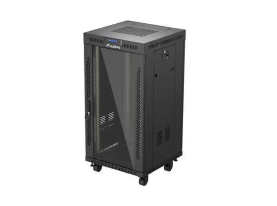 INSTALAČNÍ RACK 19" 22U 600X600 ČERNÉ SKLENĚNÉ DVEŘE LANBERG (PLOCHÉ BALENÍ) V2