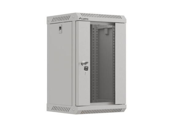 INSTALAČNÍ STOJAN 10" 9U 300X300 ŠEDÉ SKLENĚNÉ DVEŘE LANBERG (PLOCHÉ BALENÍ)