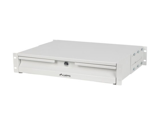 LANBERG 19" 2U 360MM ŠEDÁ SKŘÍŇOVÁ ZÁSUVKA (2U/483X360MM NOSNOST DO 90KG, 4BODOVÁ MONTÁŽ)