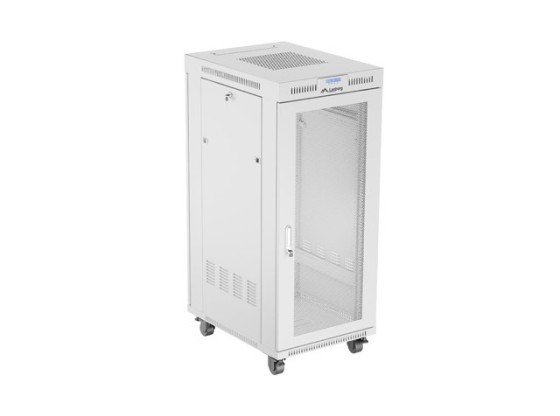 INSTALAČNÍ SKŘÍŇ 19" 27U 600X800 ŠEDÁ LCD S PERFOROVANÝMI DVEŘMI LANBERG (PLOCHÉ BALENÍ)