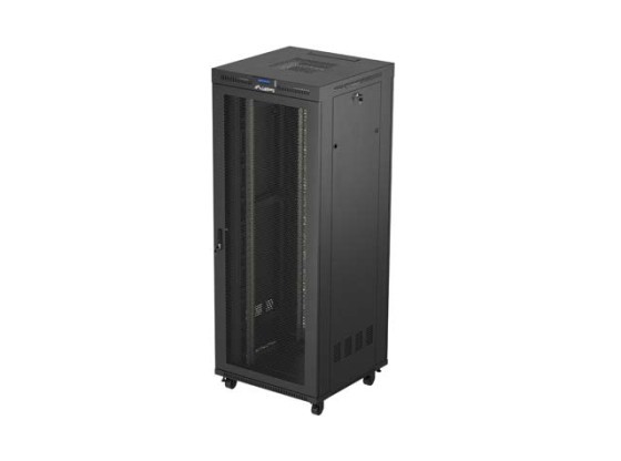 INSTALAČNÍ SKŘÍŇ 19" 42U 800X800 ČERNÁ LCD PERFOROVANÁ DVÍŘKA LANBERG (PLOCHÉ BALENÍ)