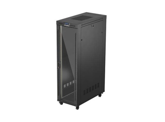 INSTALAČNÍ STOJAN 19" 42U 600X1200 ČERNÉ SKLENĚNÉ DVEŘE LCD LANBERG (FLAT PACK) V2