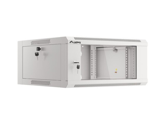 INSTALAČNÍ RACK 19" 4U 600 ŠEDÉ SKLENĚNÉ DVEŘE LANBERG (SESTAVENÝ)