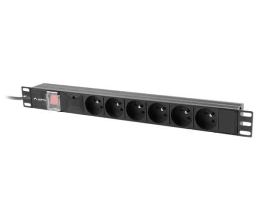 NAPÁJECÍ LIŠTA PDU 19" LANBERG 1U 10A 6X 230V PL 2M ČERNÁ C14