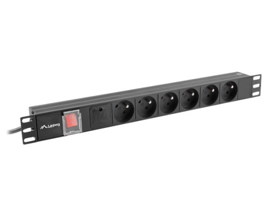 NAPÁJECÍ LIŠTA PDU 19" LANBERG 1U 10A 6X 230V PL 2M ČERNÁ C14