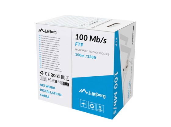 LAN FTP KABEL 100MB/S 100M CCA KABEL ŠEDÝ LANBERG