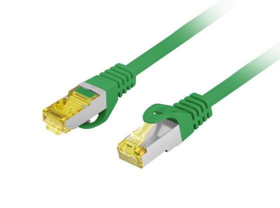 PATCHCORD CAT.6A S/FTP LSZH CU 10M ZELENÝ FLUKE PASS LANBERG