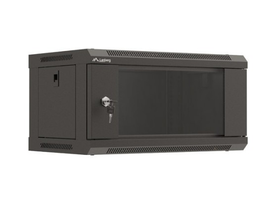 INSTALAČNÍ RACK 19" 4U 540X350 ČERNÉ SKLENĚNÉ DVEŘE LANBERG (PLOCHÉ BALENÍ)