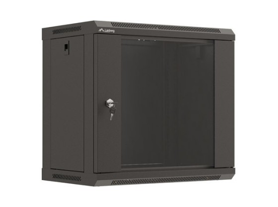 INSTALAČNÍ RACK 19" 9U 540X350 ČERNÉ SKLENĚNÉ DVEŘE LANBERG (PLOCHÉ BALENÍ)