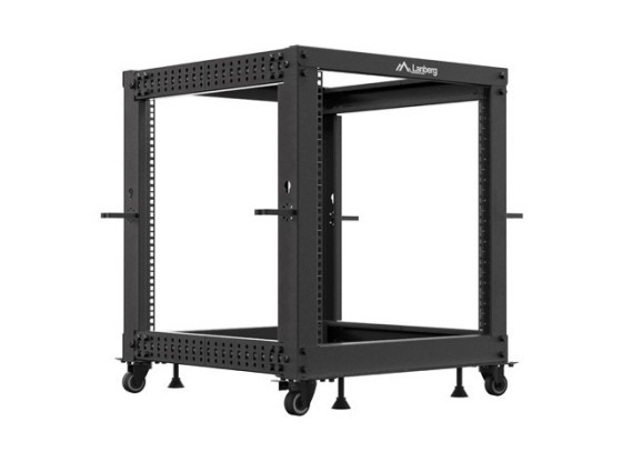 OTEVŘENÝ RACK 19" 12U 600X600-1100 NASTAVITELNÝ ČERNÝ LANBERG