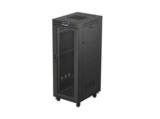INSTALAČNÍ SKŘÍŇ 19" 32U 600X800 ČERNÁ LCD PERFOROVANÁ DVÍŘKA LANBERG (PLOCHÉ BALENÍ)