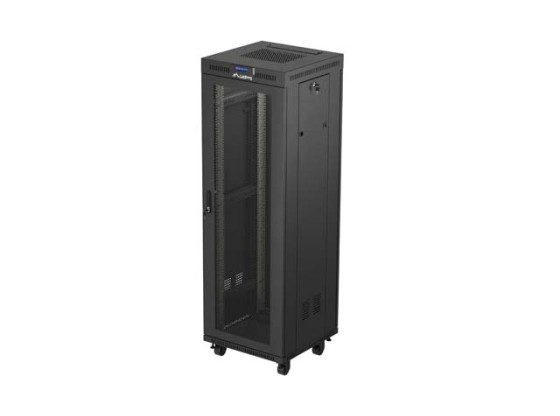 INSTALAČNÍ SKŘÍŇ 19" 37U 600X600 ČERNÁ LCD S PERFOROVANÝMI DVEŘMI LANBERG (PLOCHÉ BALENÍ)
